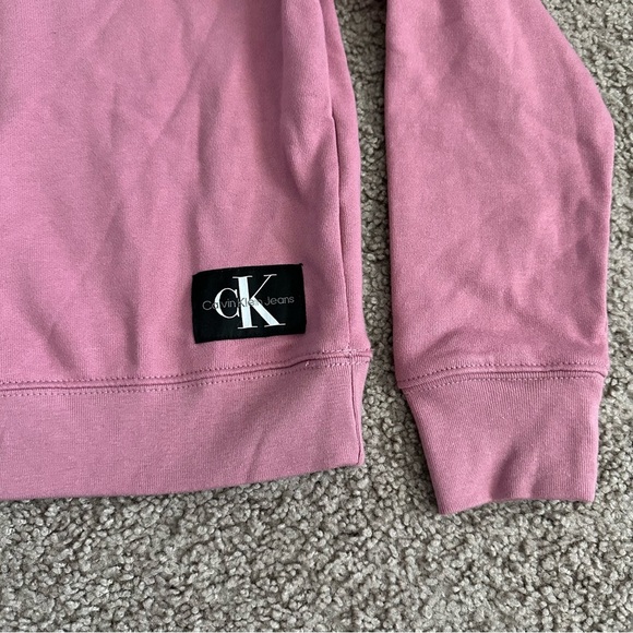 Calvin Klein Jeans Sweatshirt Womens Size XS Padded Shoulders Mauve Pink - Picture 2 of 11